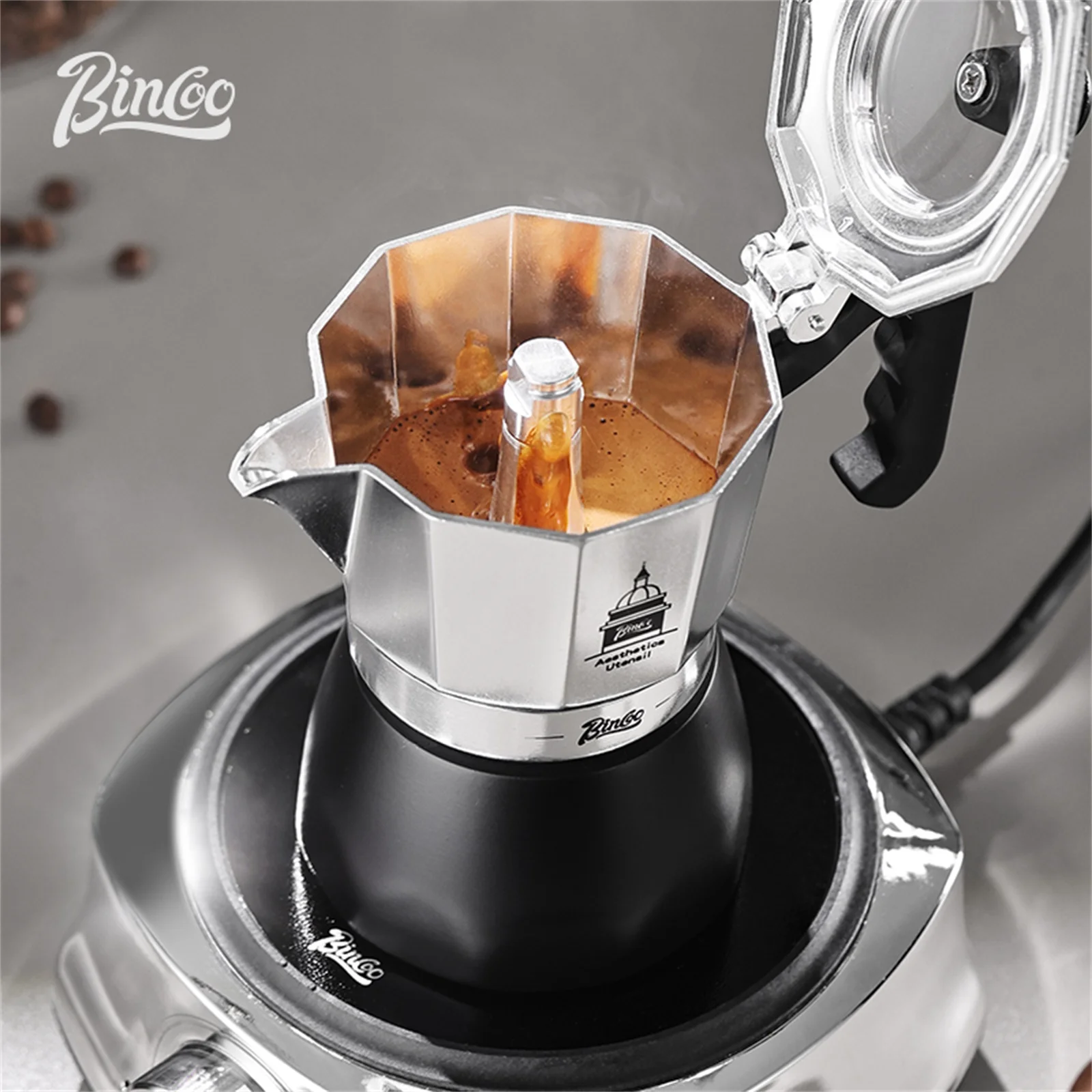 BINCOO Double Valve Moka Pot，E – Coffee Equipment Espresso recenzja i cena