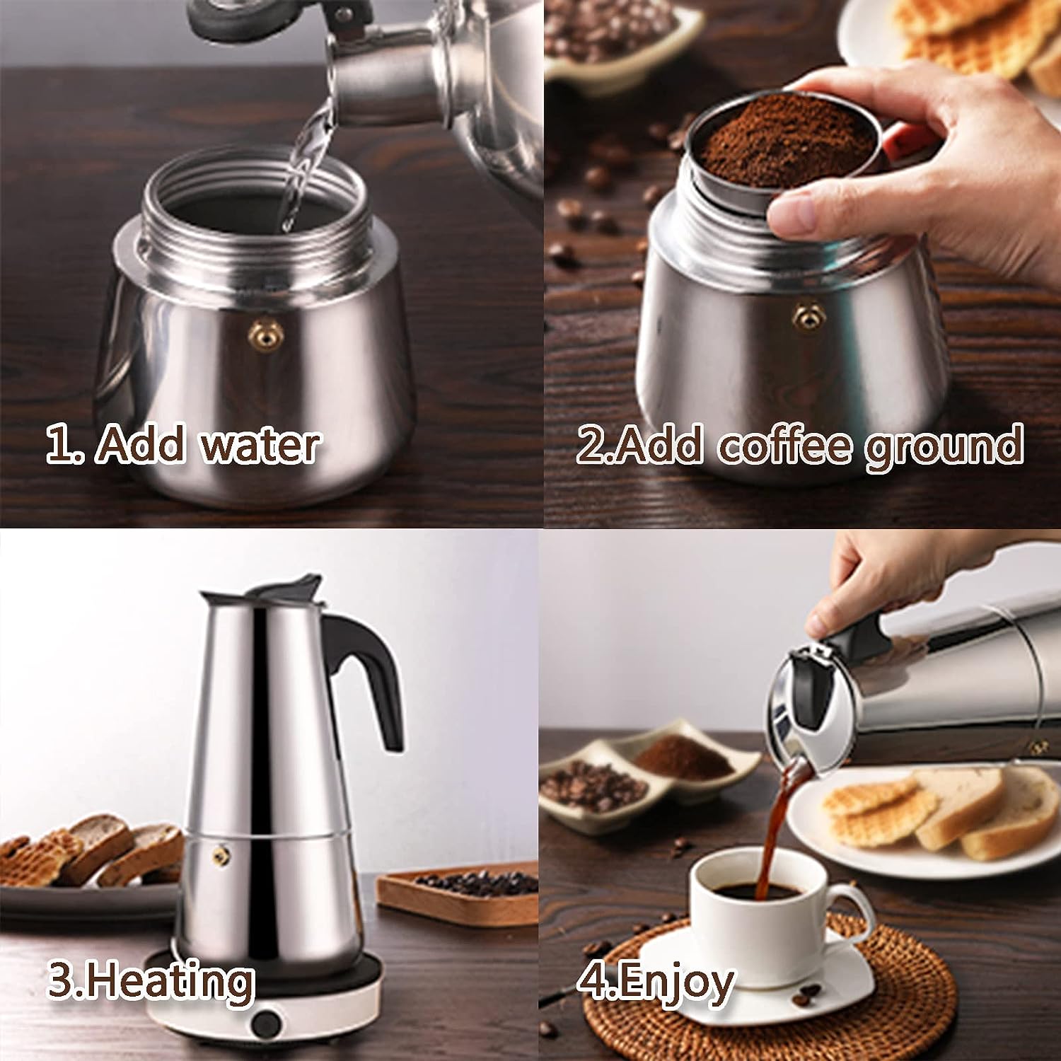 4/6/9 Cups Moka Pot Caffe Mach – Coffee Equipment Espresso recenzja i cena